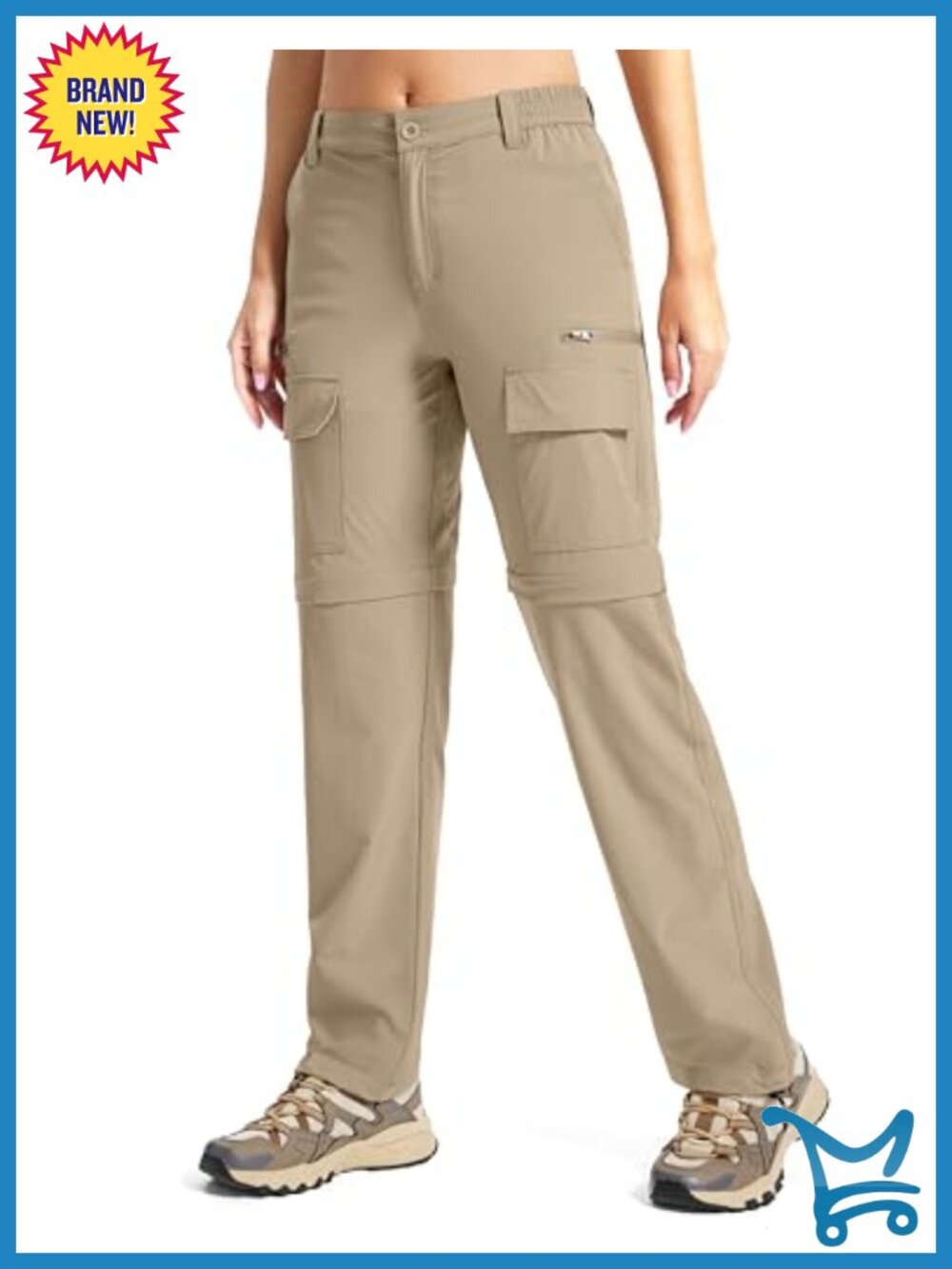 Womens Lightweight Convertible Zip Off Cargo Hiking Pants UPF 50 Quick Dry 7
